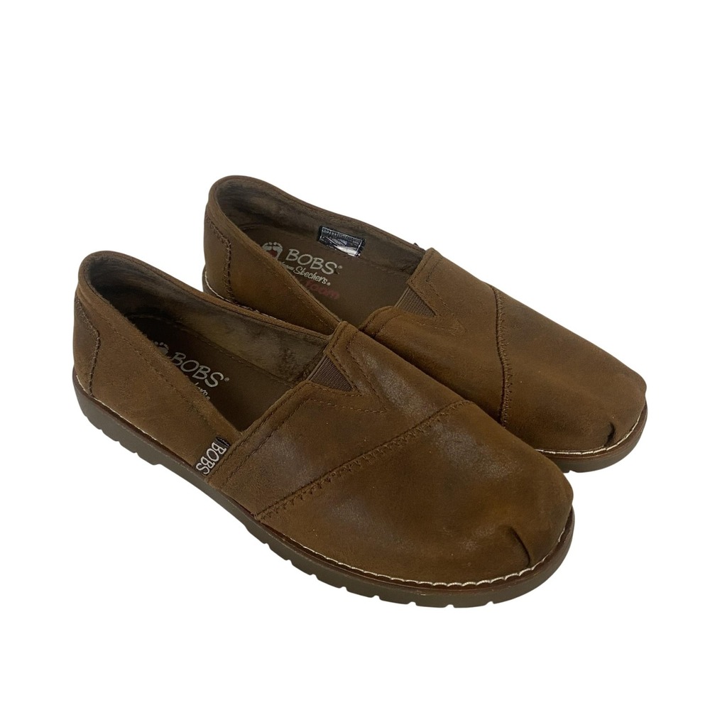 Skechers BOBS Chill Lug Urban Spell Loafers Womens 6.5 Brown Slip On Shoe 113352